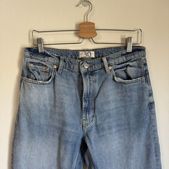 We The Free Vixen Cigarette Straight High Waisted Light Blue Distressed Jeans 30 - Picture 5 of 11